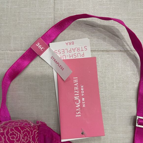 Issac Mizrahi New York Fuschia Pink Padded Push Up Bra Size 36C "NWT" - Picture 3 of 7